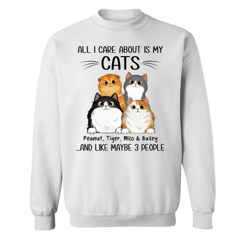 All I Care About Is My Cats And Like Maybe 3 People Personalized Shirt - Image 17