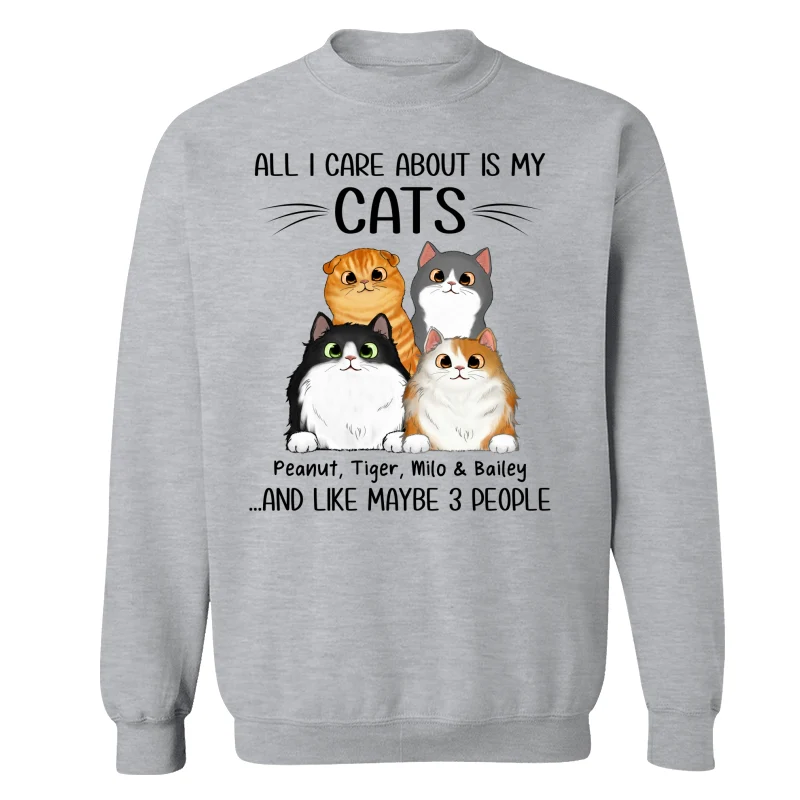 All I Care About Is My Cats And Like Maybe 3 People Personalized Shirt - Image 18