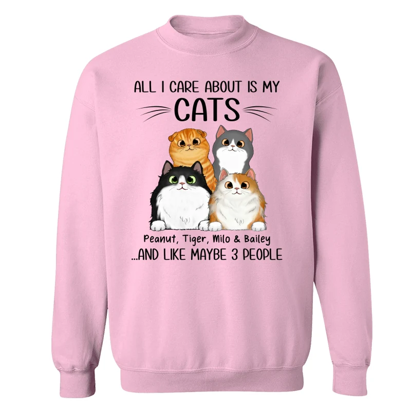 All I Care About Is My Cats And Like Maybe 3 People Personalized Shirt - Image 19
