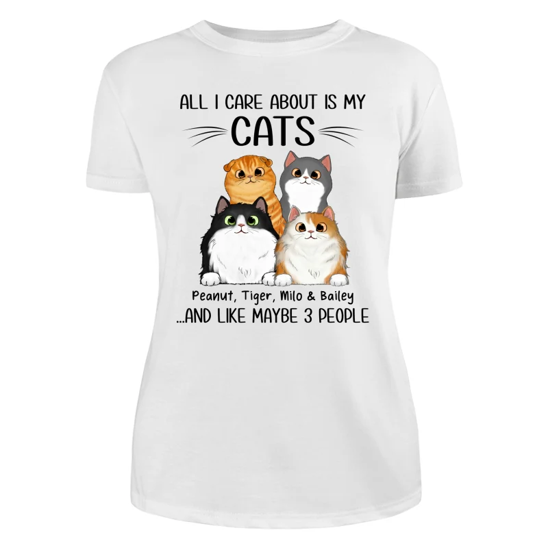 All I Care About Is My Cats And Like Maybe 3 People Personalized Shirt - Image 9