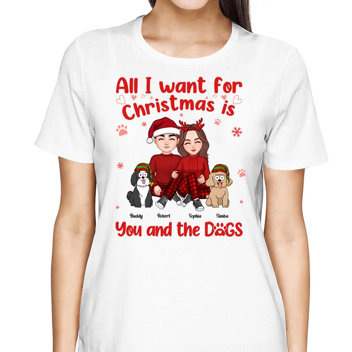 All I Want For Christmas Is You And The Dogs Personalized Sweatshirt Hoodie - Image 2