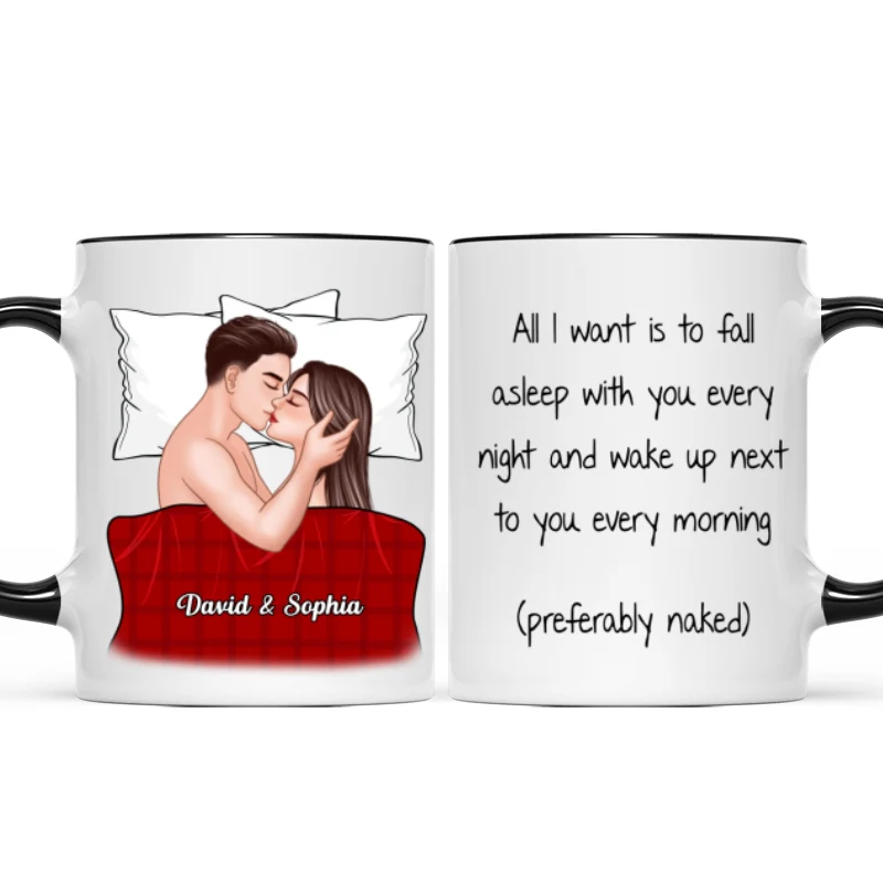 All I Want Is To Fall Asleep With You Valentine‘s Couple Personalized Mug - Image 9