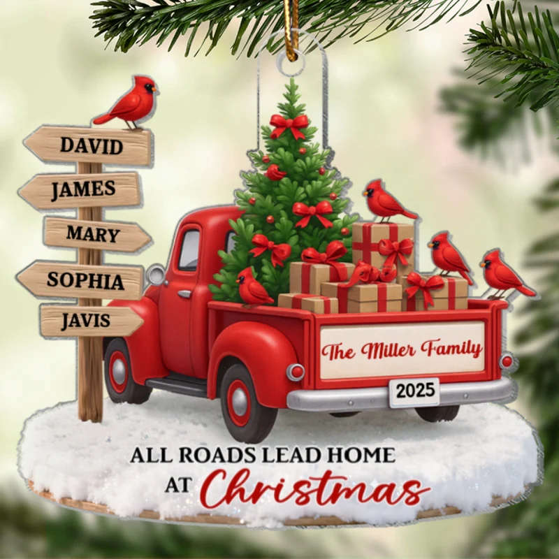 All Road Leads Home at Christmas - Personalized Acrylic Ornament - Christmas Gift for Family - Image 11