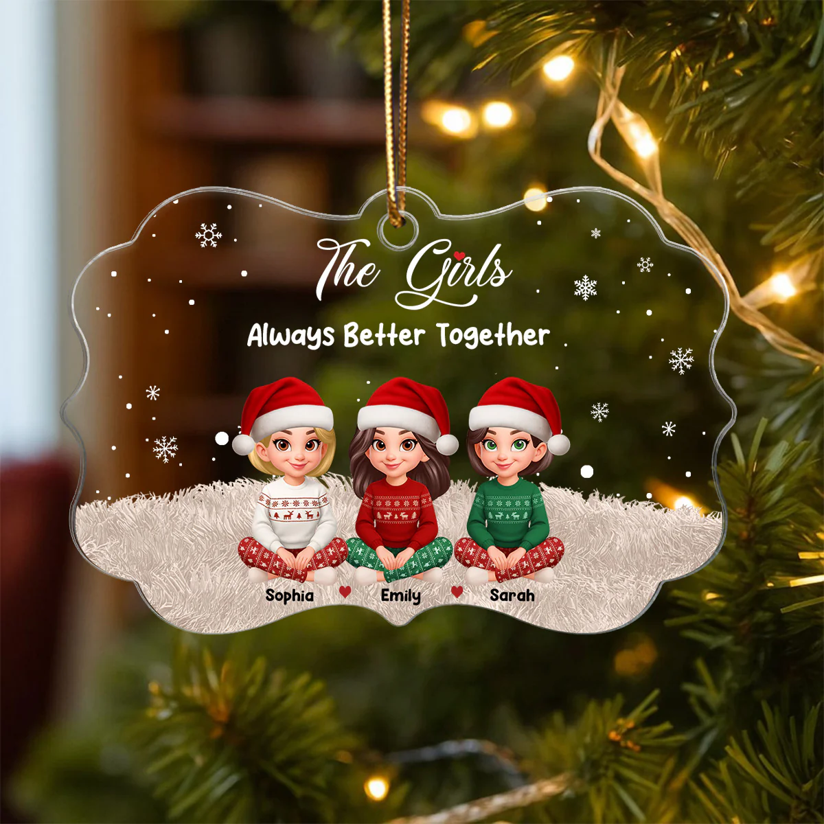 Always Better Together The Girls - Personalized Acrylic Ornament - Christmas Gift For Besties - Image 5