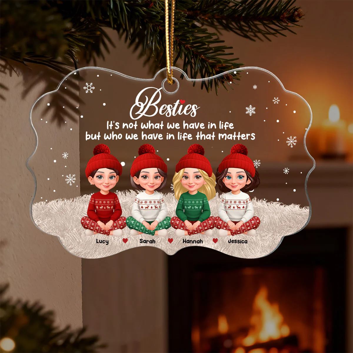 Always Better Together The Girls - Personalized Acrylic Ornament - Christmas Gift For Besties - Image 6