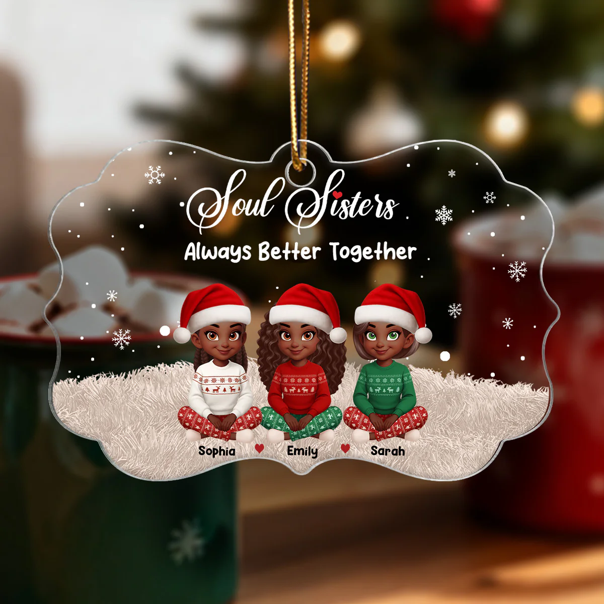 Always Better Together The Girls - Personalized Acrylic Ornament - Christmas Gift For Besties - Image 7