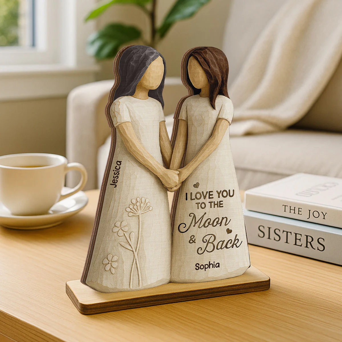 Always Need You Daughter & Mother 3D Effect Personalized Standing Wooden Plaque, Gift for Mom from Daughter - Image 2