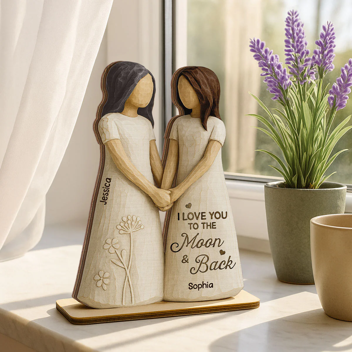 Always Need You Daughter & Mother 3D Effect Personalized Standing Wooden Plaque, Gift for Mom from Daughter - Image 6