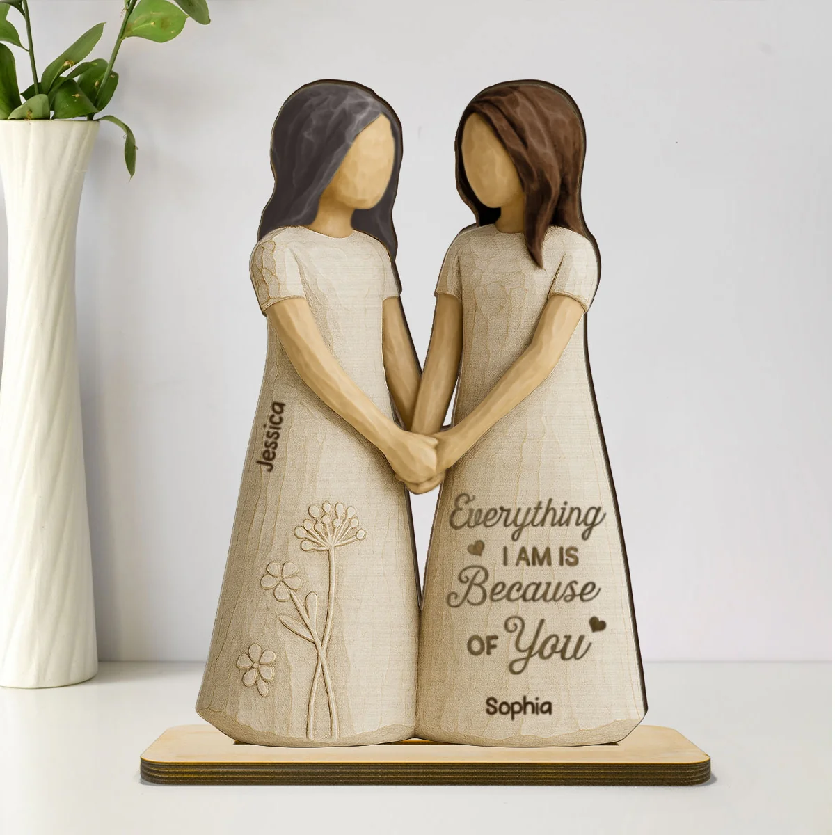 Always Need You Daughter & Mother 3D Effect Personalized Standing Wooden Plaque, Gift for Mom from Daughter - Image 9