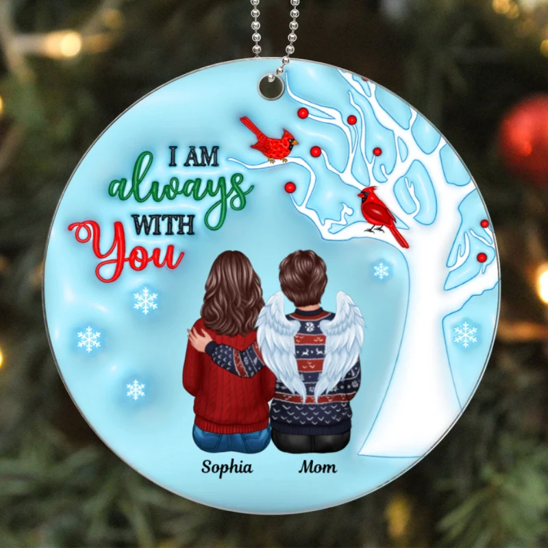 Always With You Berry Tree 3D Inflated Family Memorial Keepsake Personalized Acrylic Ornament - Image 6