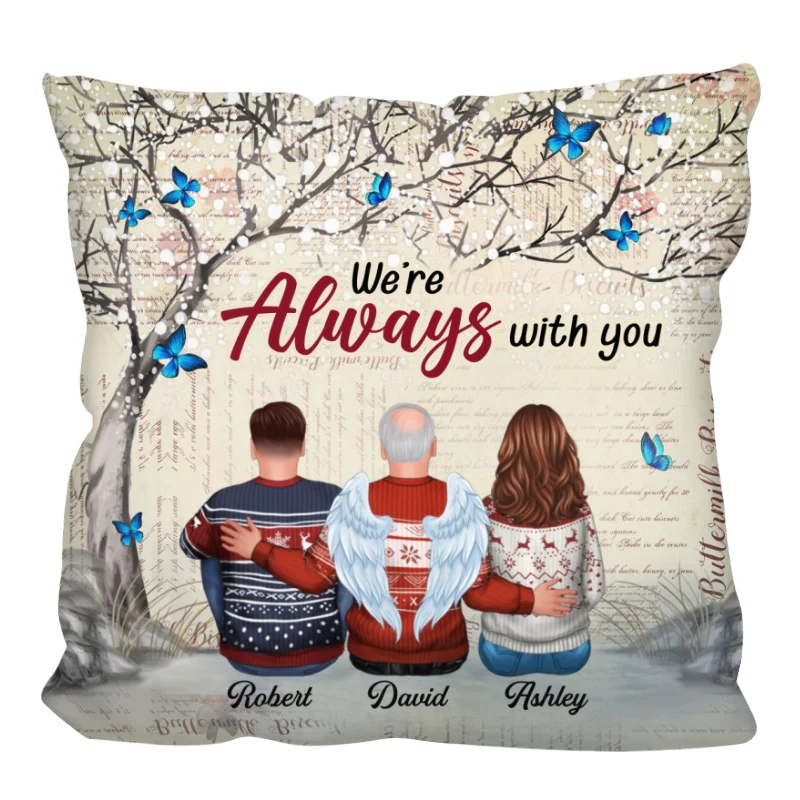 Always With You Blossom Tree Old Paper Memorial Personalized Pillow (Insert Included) - Image 3