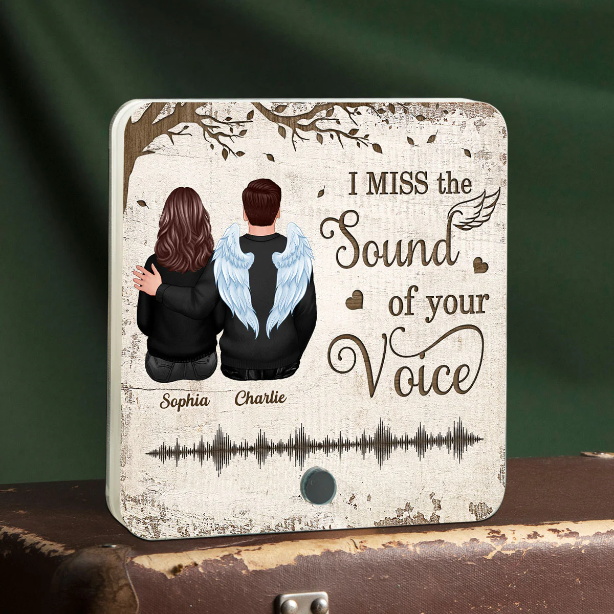 Always With You Couple Back View Under Tree Voice Message Keepsake Sympathy Gift Personalized Music Fridge Magnet - Image 3