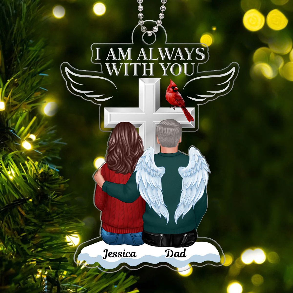 Always With You Family Memorial Keepsake - Personalized Acrylic Ornament - Image 3