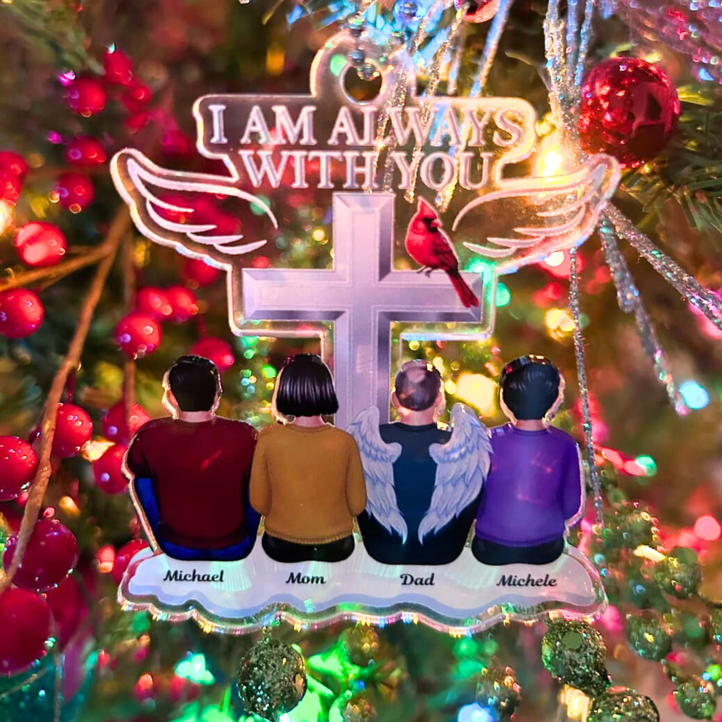 Always With You Family Memorial Keepsake - Personalized Acrylic Ornament - Image 6
