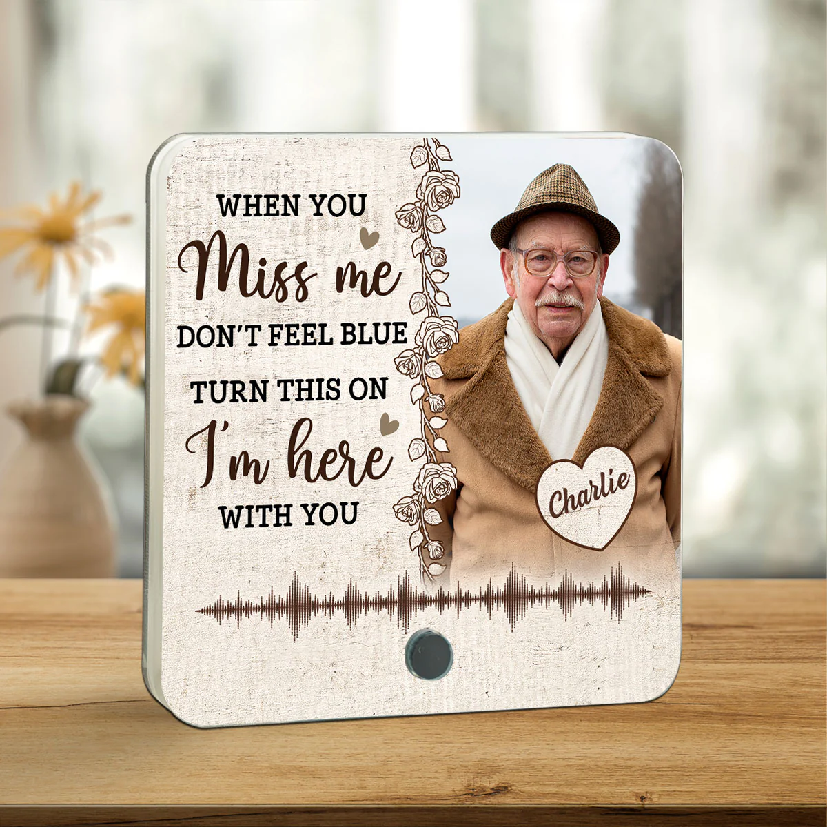 Always With You Custom Photo Voice Message Memorial Keepsake Personalized Music Fridge Magnet - Image 3