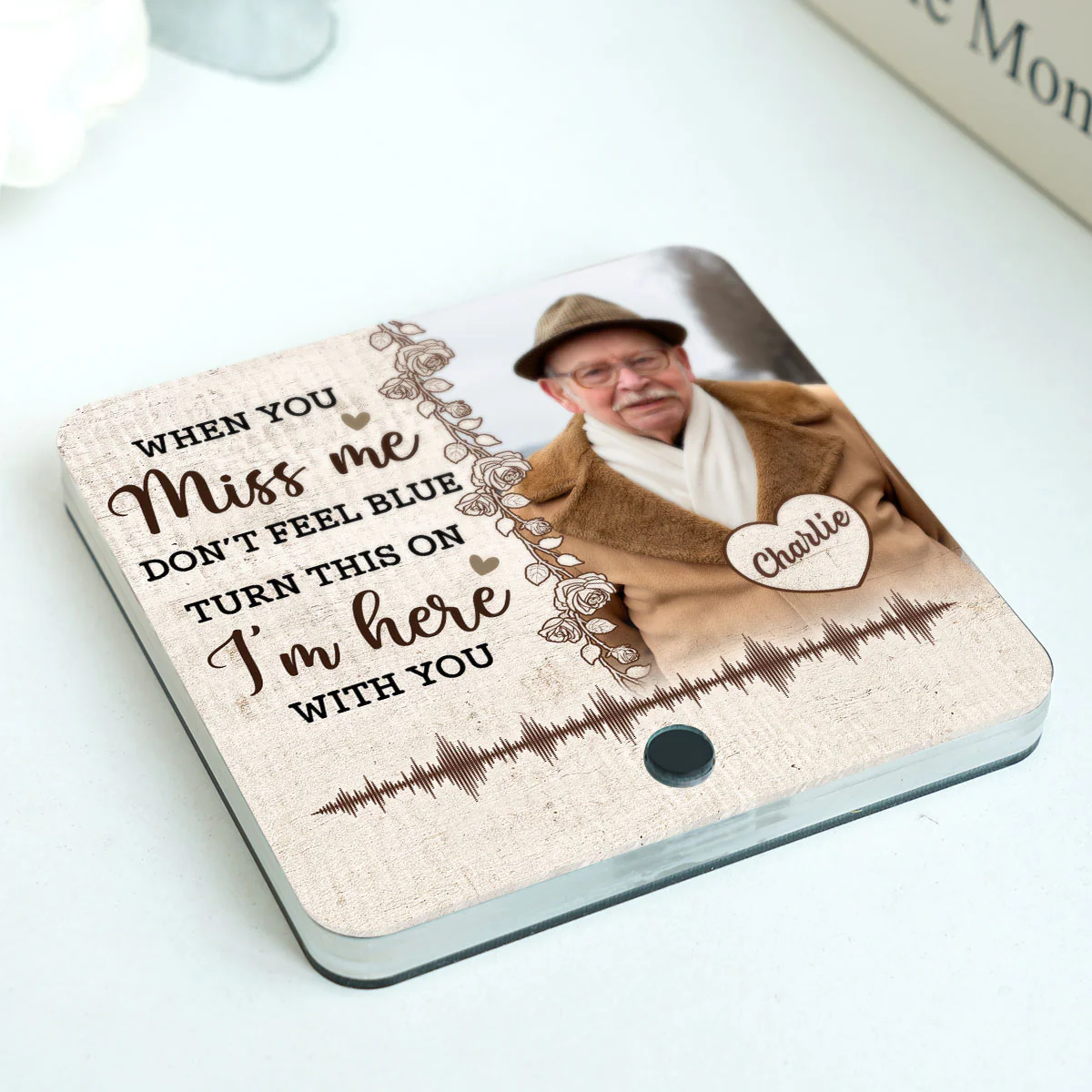 Always With You Custom Photo Voice Message Memorial Keepsake Personalized Music Fridge Magnet - Image 4