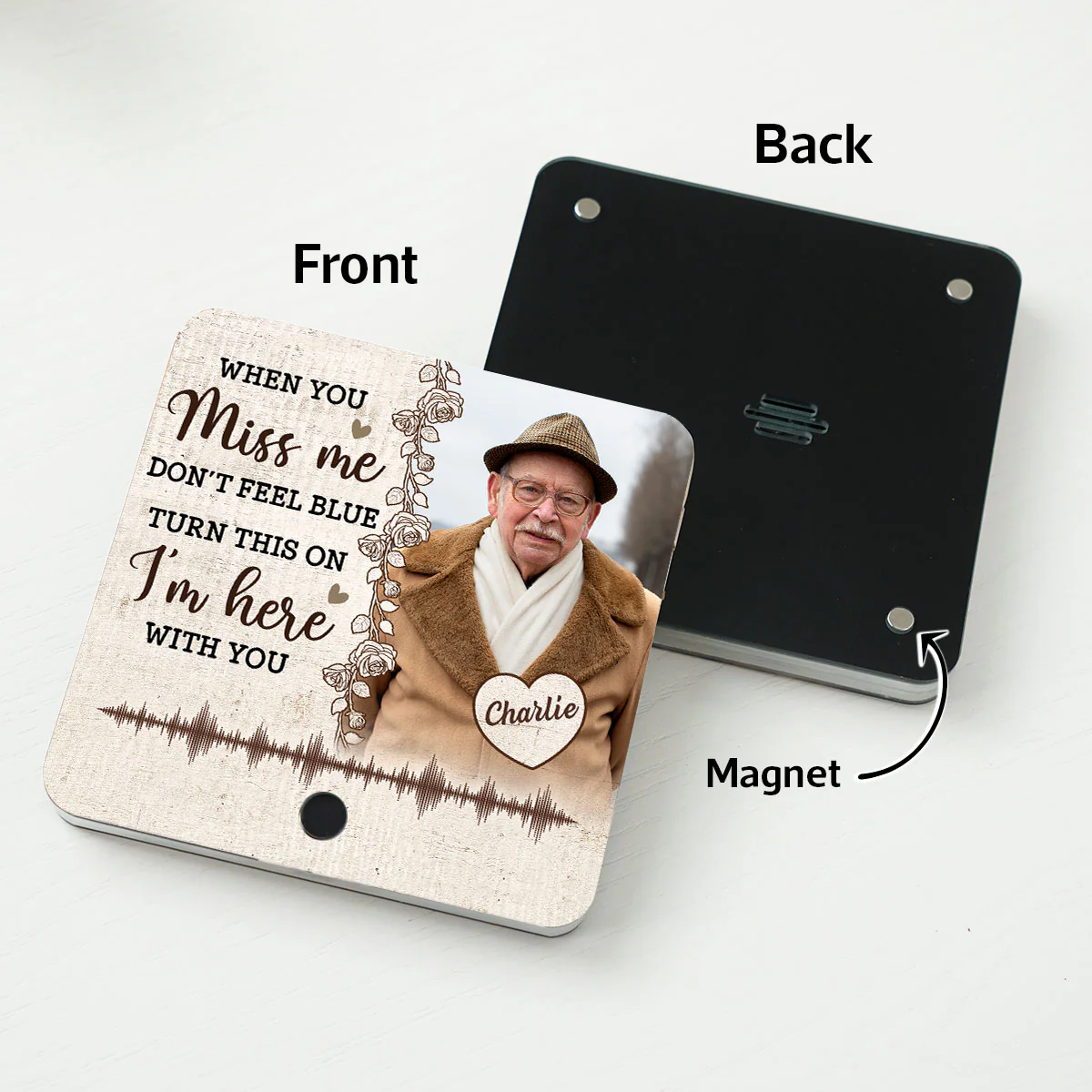 Always With You Custom Photo Voice Message Memorial Keepsake Personalized Music Fridge Magnet - Image 5