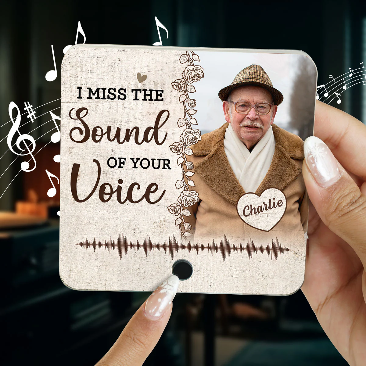 Always With You Custom Photo Voice Message Memorial Keepsake Personalized Music Fridge Magnet - Image 7