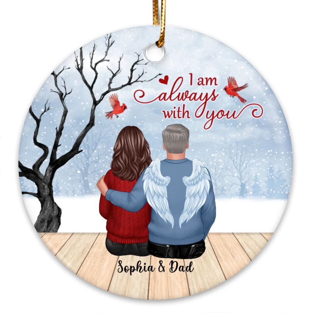 Always With You Dry Tree And Wood Brigde Memorial Gifts Personalized Circle Ornament - Image 6
