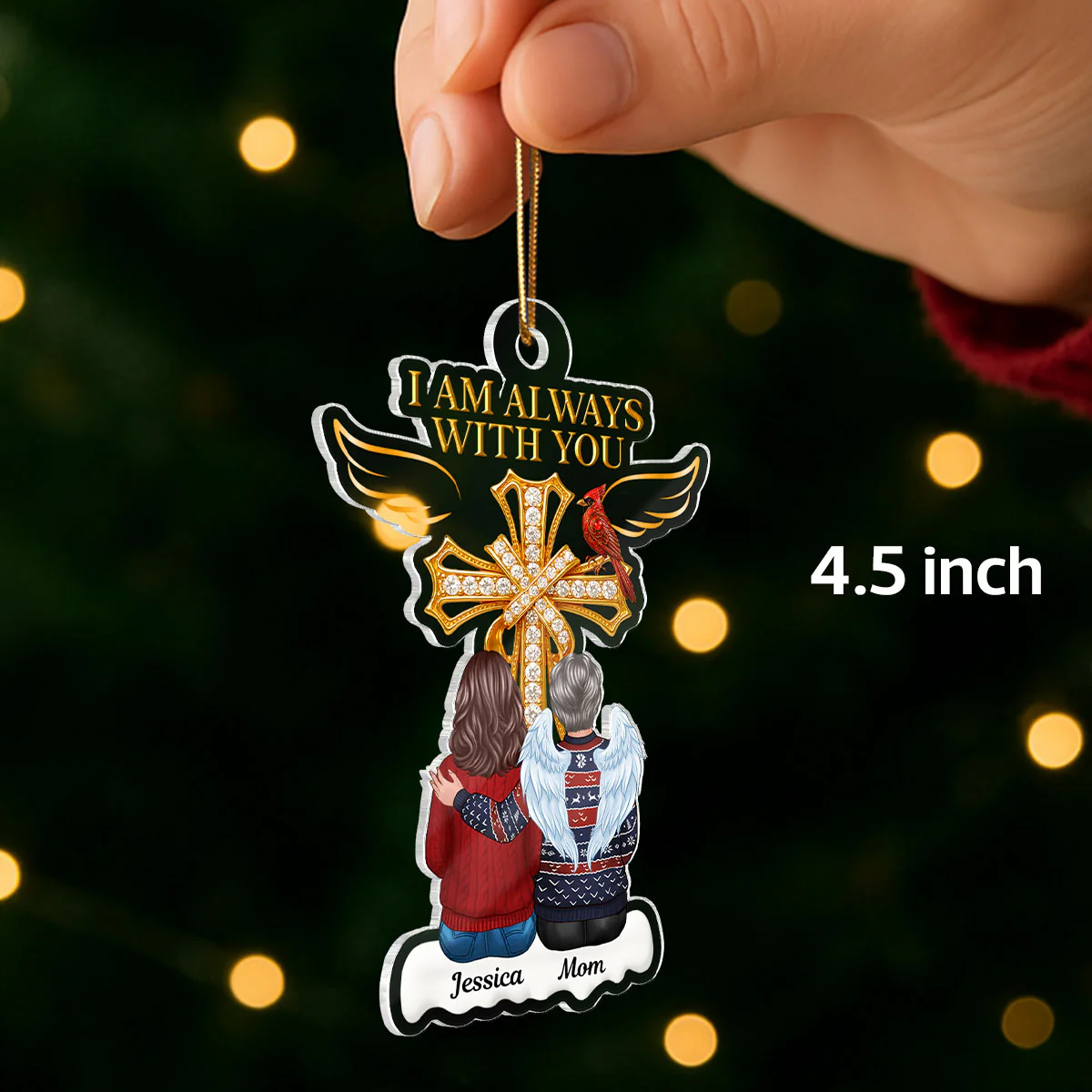 Always With You Family 3D Crystal Effect - Personalized Acrylic Ornament - Image 2