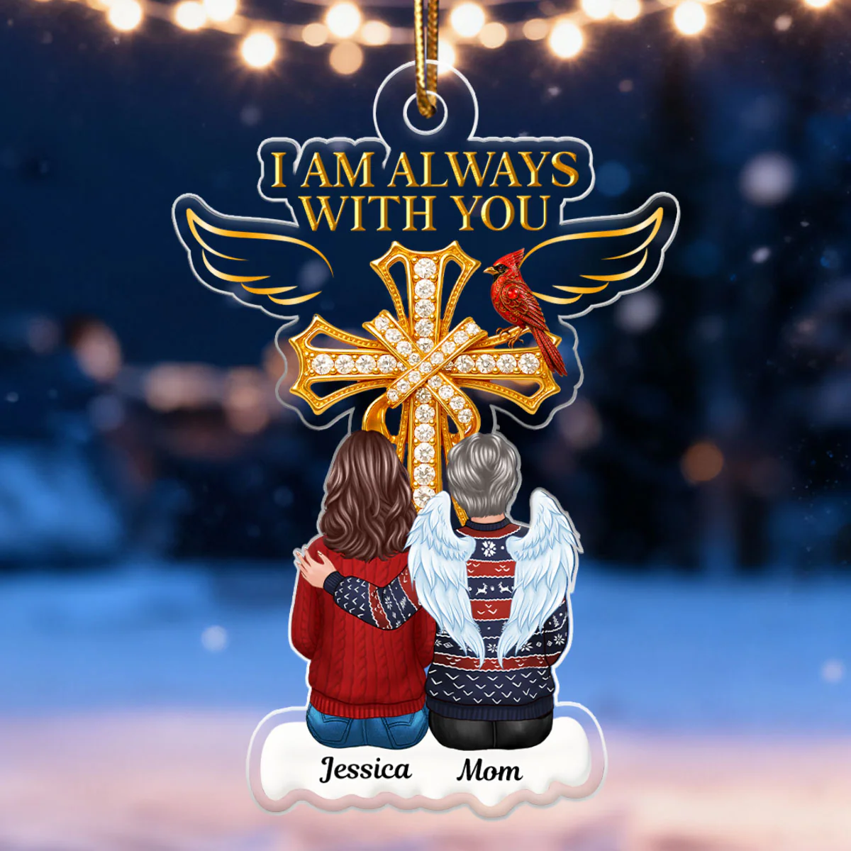 Always With You Family 3D Crystal Effect - Personalized Acrylic Ornament - Image 6