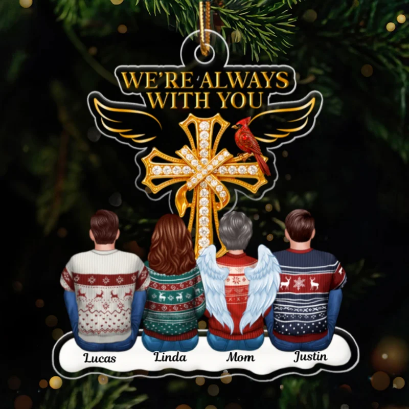 Always With You Family 3D Crystal Effect - Personalized Acrylic Ornament - Image 8