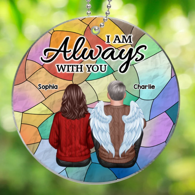 Always With You Family Memorial Colorful Background Personalized Acrylic Ornament - Image 4