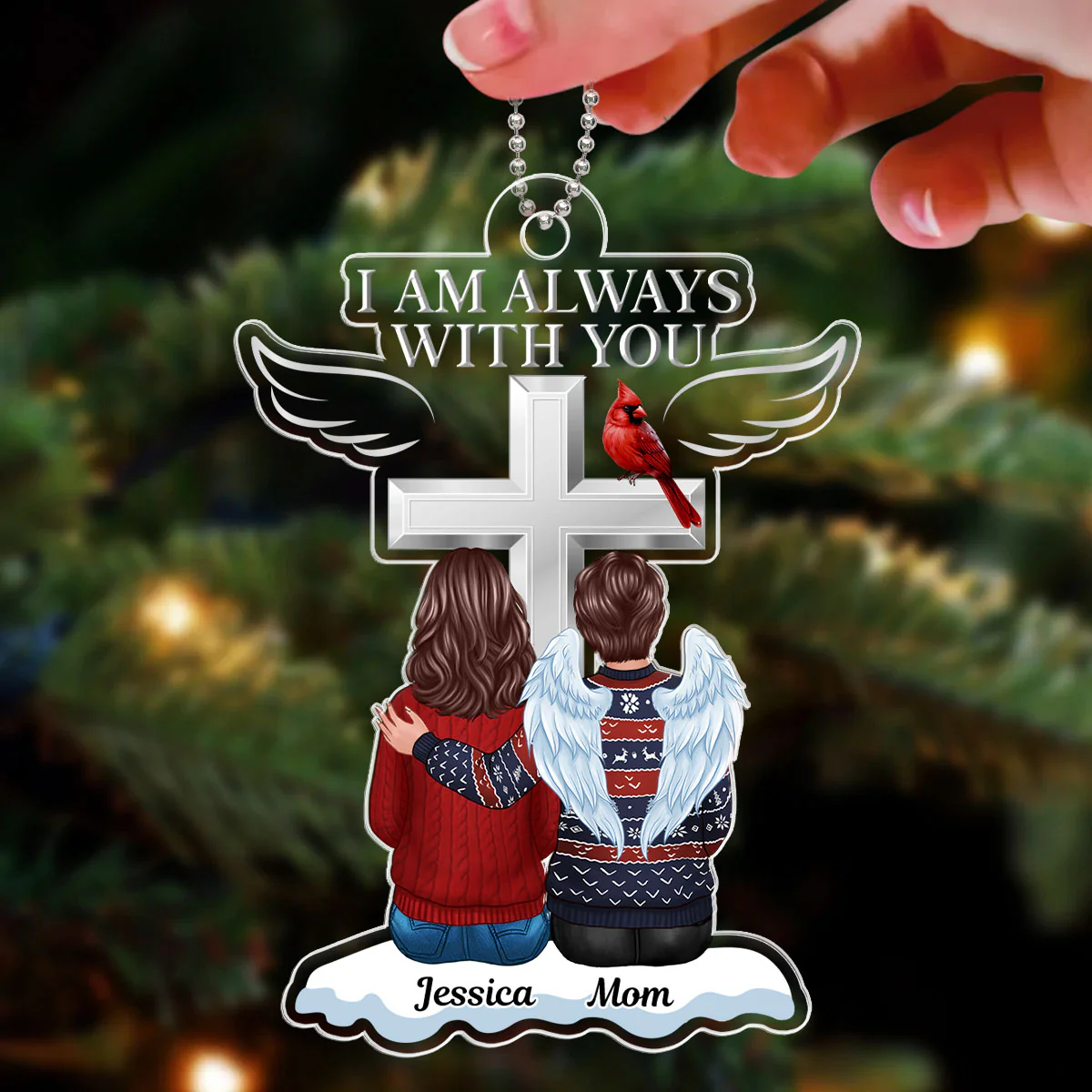 Always With You Family Memorial Keepsake Personalized Acrylic Ornament - Image 4