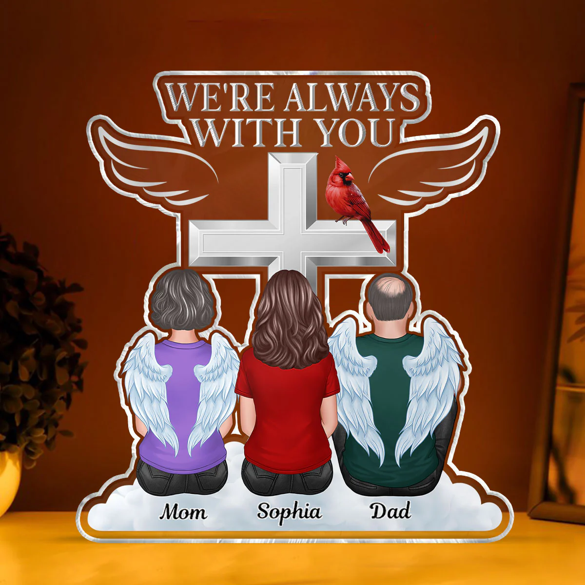 Always With You Family Memorial Keepsake Personalized Acrylic Block Plaque - Image 4