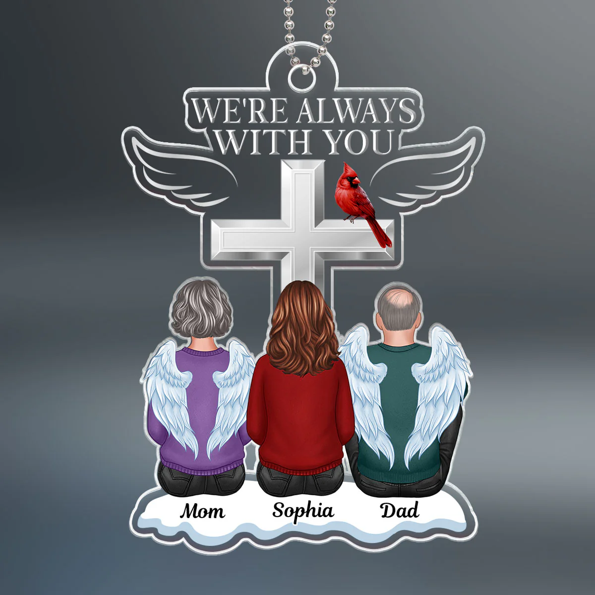 Always With You Family Memorial Keepsake Remembrance Gift Personalized Acrylic Ornament - Image 2