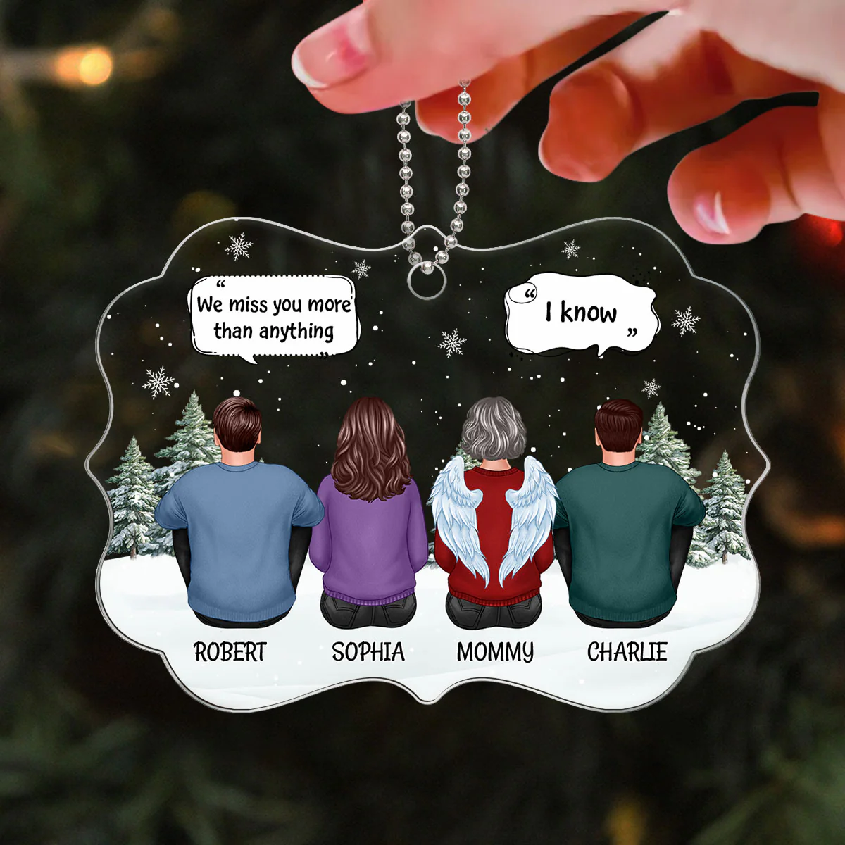 Always With You Family Memorial Keepsake Sympathy Gift Personalized Acrylic Ornament - Image 3