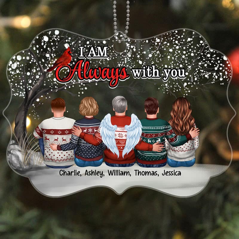 Always With You Memorial Blossom Tree In Snow Personalized Acrylic Ornament - Image 2