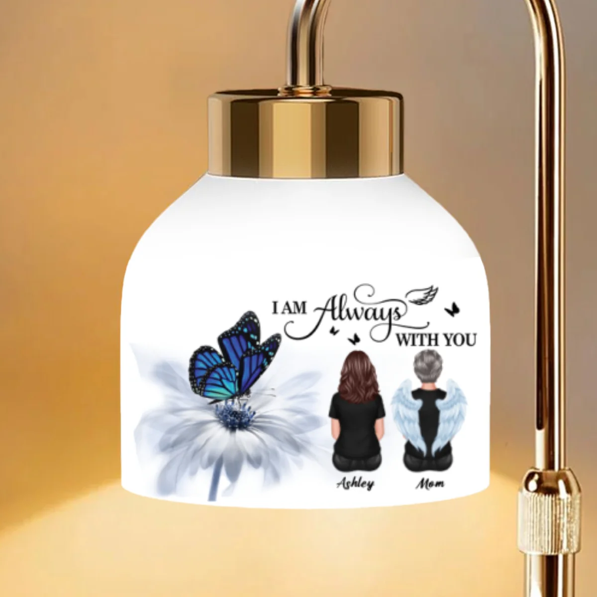 Always With You Memorial Butterfly On Daisy - Personalized Candle Warmer Lamp - Memorial Gift, Remembrance Keepsake - Image 11