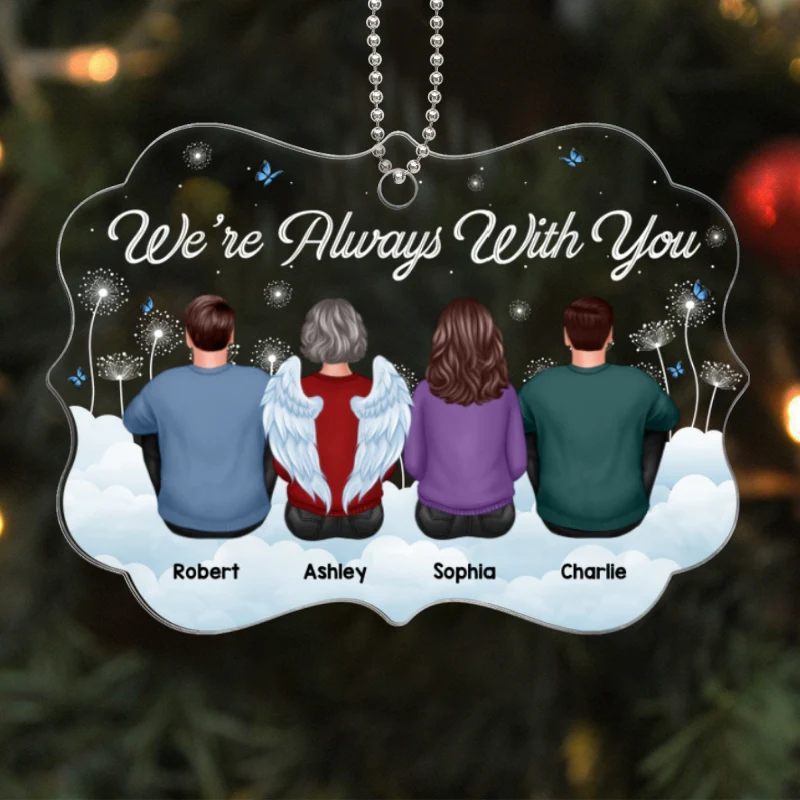 Always With You Memorial Dandelion Cloud Personalized Acrylic Ornament - Image 5