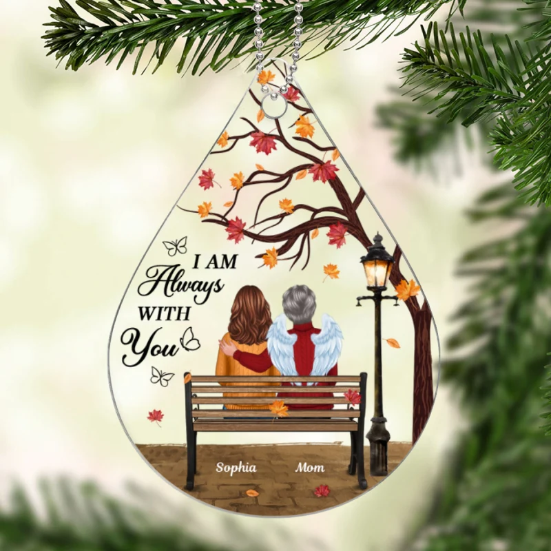 Always With You Memorial Keepsake Under Fall Tree Personalized Acrylic Ornament - Image 6