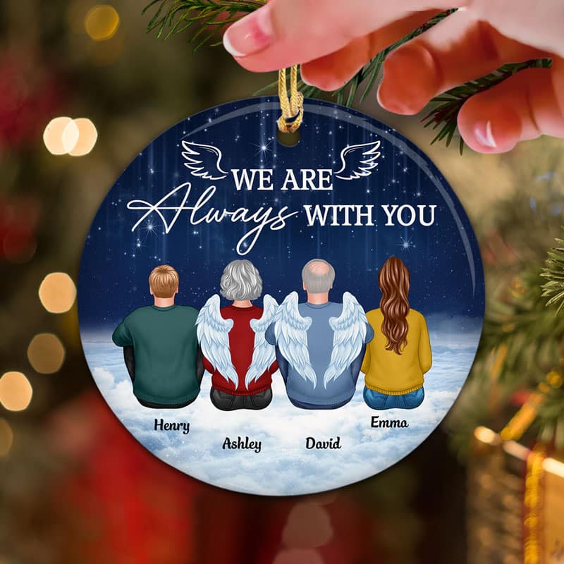 Always With You Night Cloud Memorial Personalized Circle Ornament - Image 2