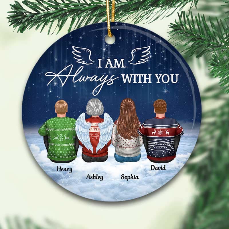 Always With You Night Cloud Memorial Personalized Circle Ornament - Image 3
