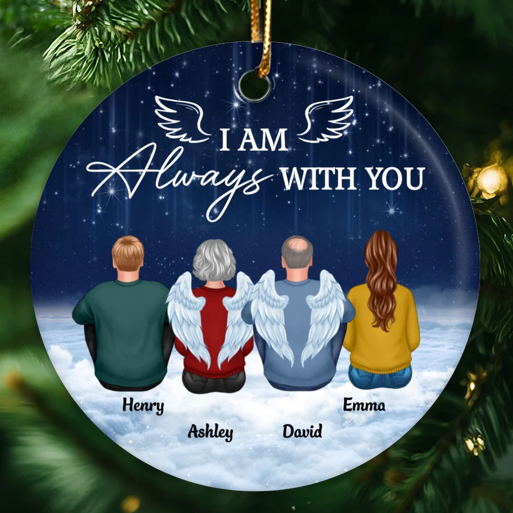 Always With You Night Cloud Memorial Personalized Circle Ornament - Image 5