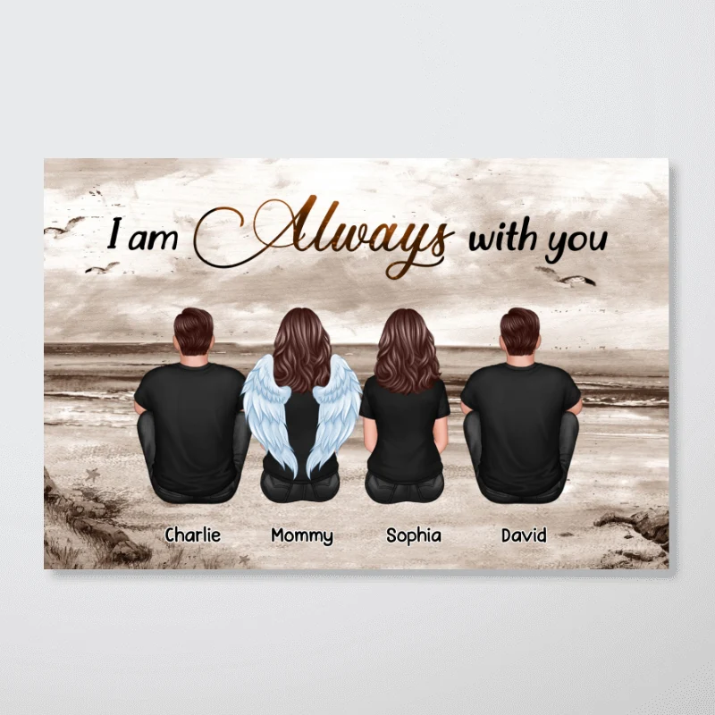 Always With You Sky Family Members, Memorial Personalized Poster, Sympathy Gift - Image 13