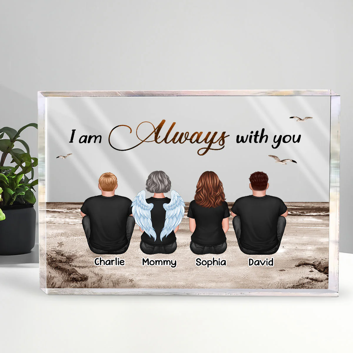 Always With You Sky Family Members, Memorial Personalized Acrylic Block Plaque, Sympathy Gift - Image 5