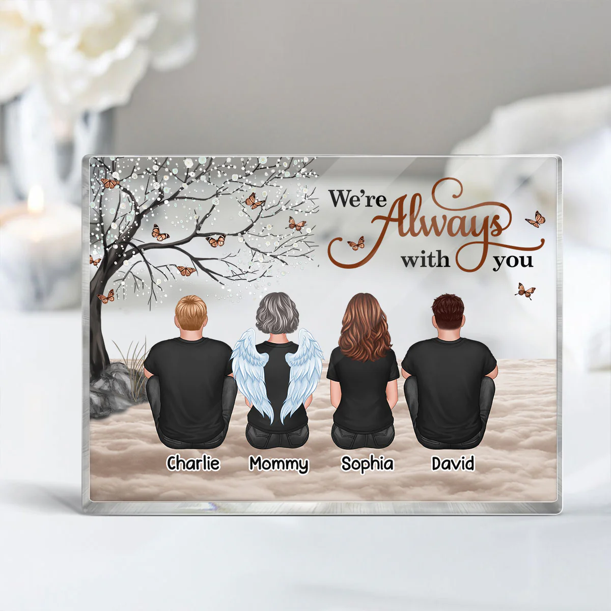Always With You Sky Family Members, Memorial Personalized Acrylic Block Plaque, Sympathy Gift - Image 7