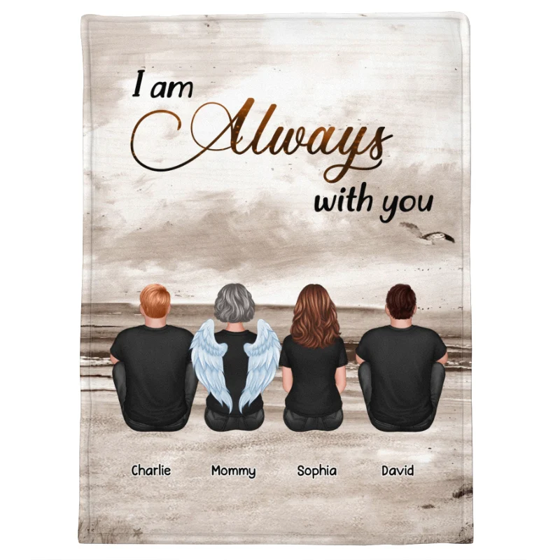 Always With You Sky Family Members, Memorial Personalized Fleece Blanket, Sympathy Gift - Image 8