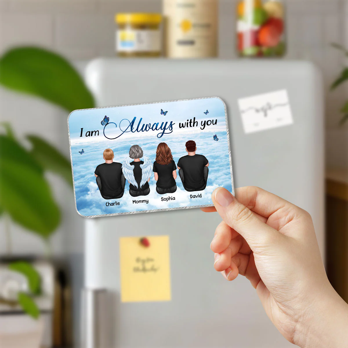 Always With You Sky Family Memorial Personalized Acrylic Fridge Magnet, Remembrance Gift, Sympathy Gift - Image 3