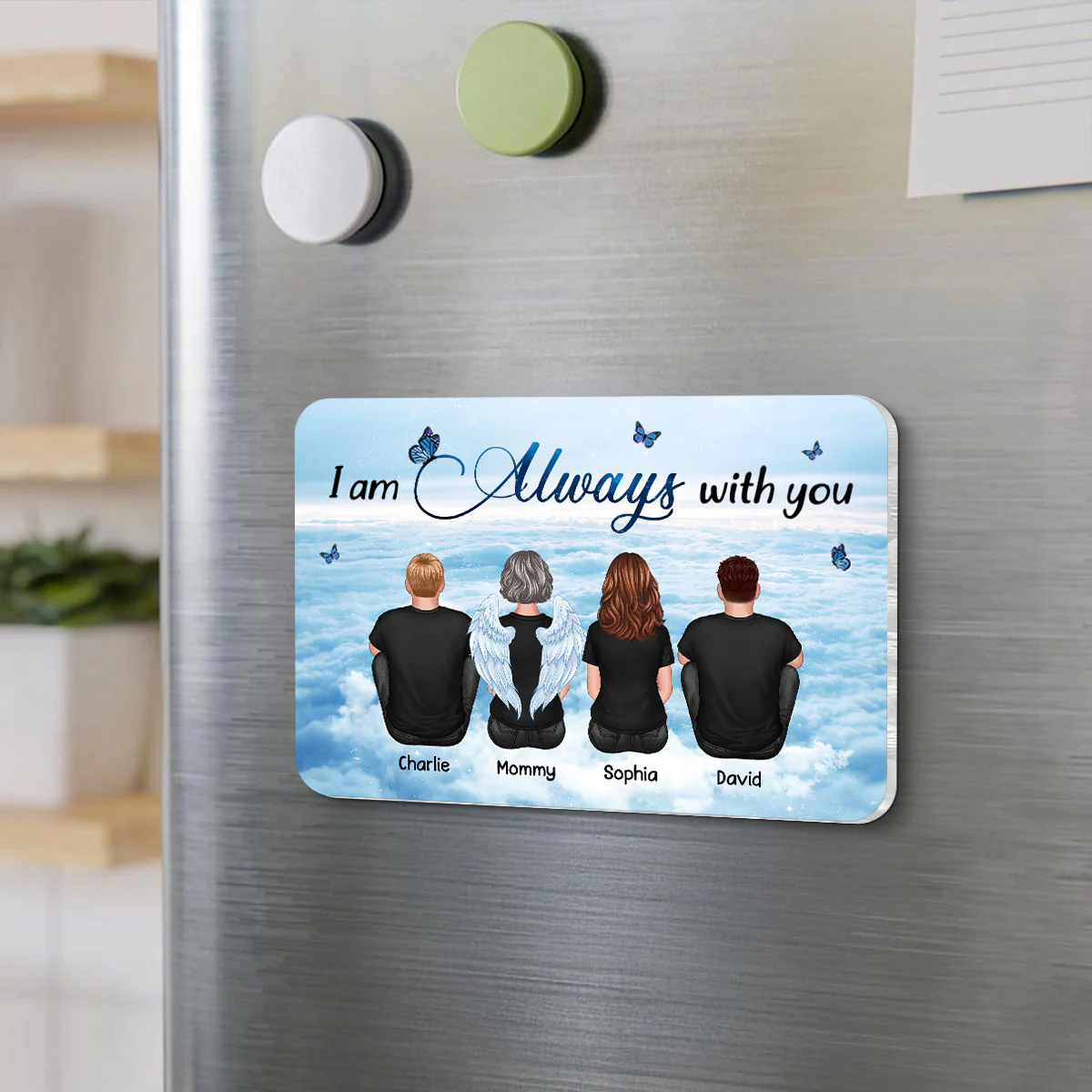 Always With You Sky Family Memorial Personalized Acrylic Fridge Magnet, Remembrance Gift, Sympathy Gift - Image 6