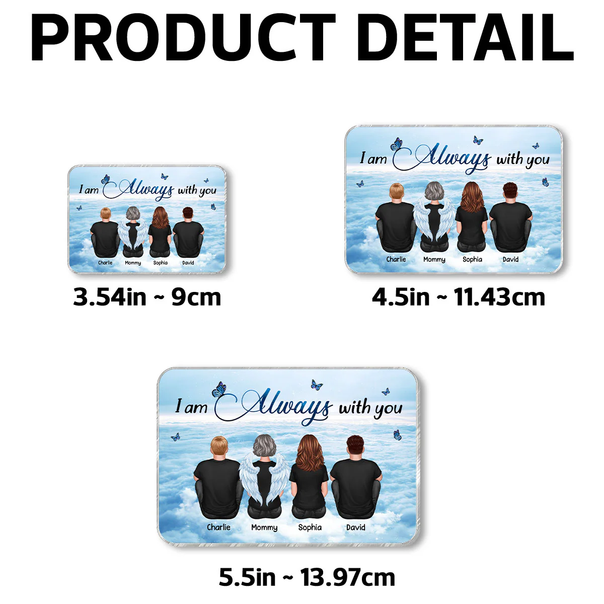 Always With You Sky Family Memorial Personalized Acrylic Fridge Magnet, Remembrance Gift, Sympathy Gift - Image 7