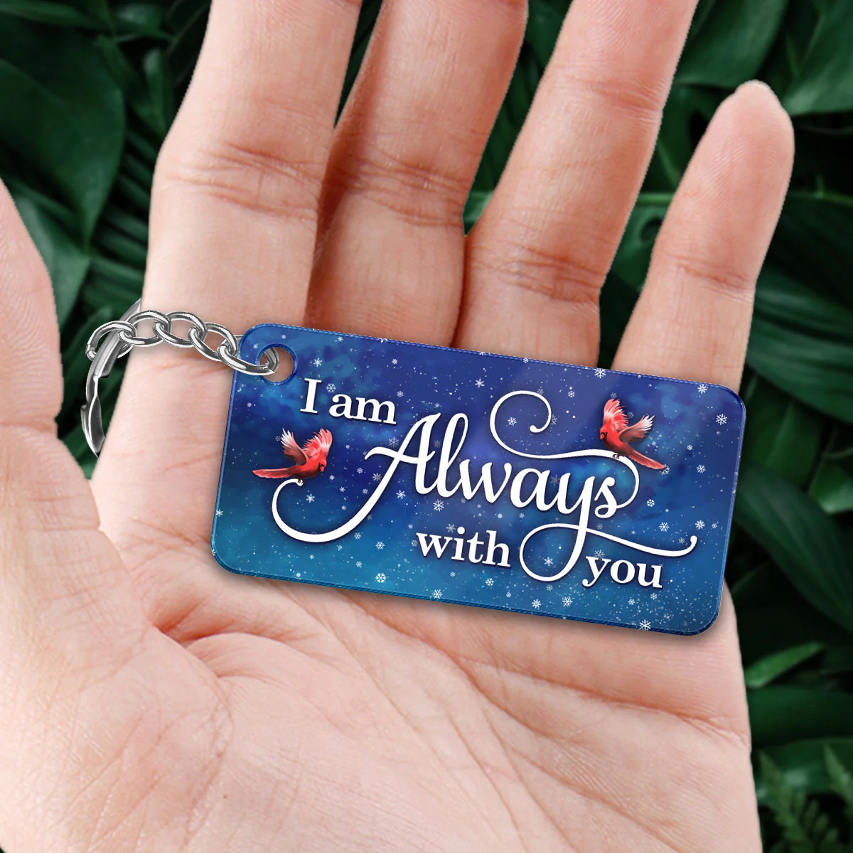Always With You Whole Family Memorial Snow Remembrance Gift Personalized Acrylic Keychain - Image 2