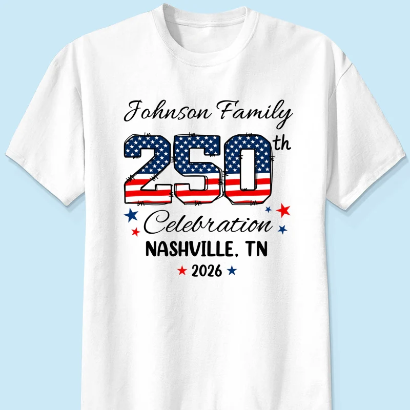 America 250th Anniversary 250 Years Of Freedom 1776 - 2026 - Personalized Shirt - Family Matching Shirt, Patriotic Crew Shirt - Image 11