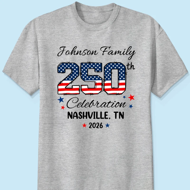 America 250th Anniversary 250 Years Of Freedom 1776 - 2026 - Personalized Shirt - Family Matching Shirt, Patriotic Crew Shirt - Image 12