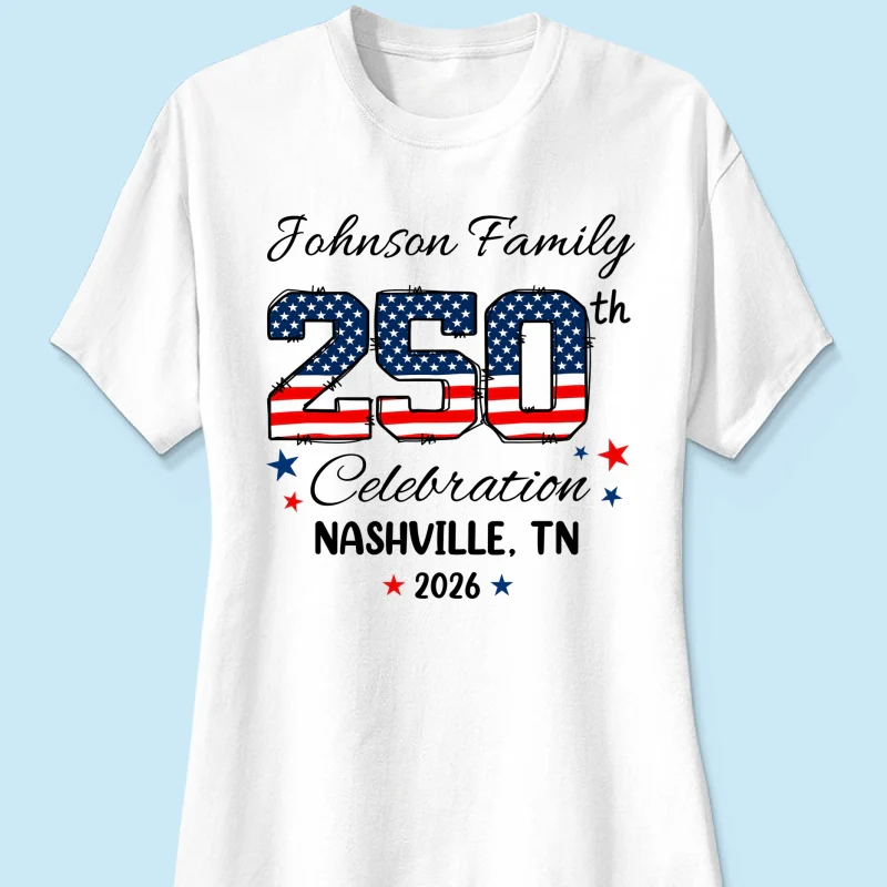 America 250th Anniversary 250 Years Of Freedom 1776 - 2026 - Personalized Shirt - Family Matching Shirt, Patriotic Crew Shirt - Image 13