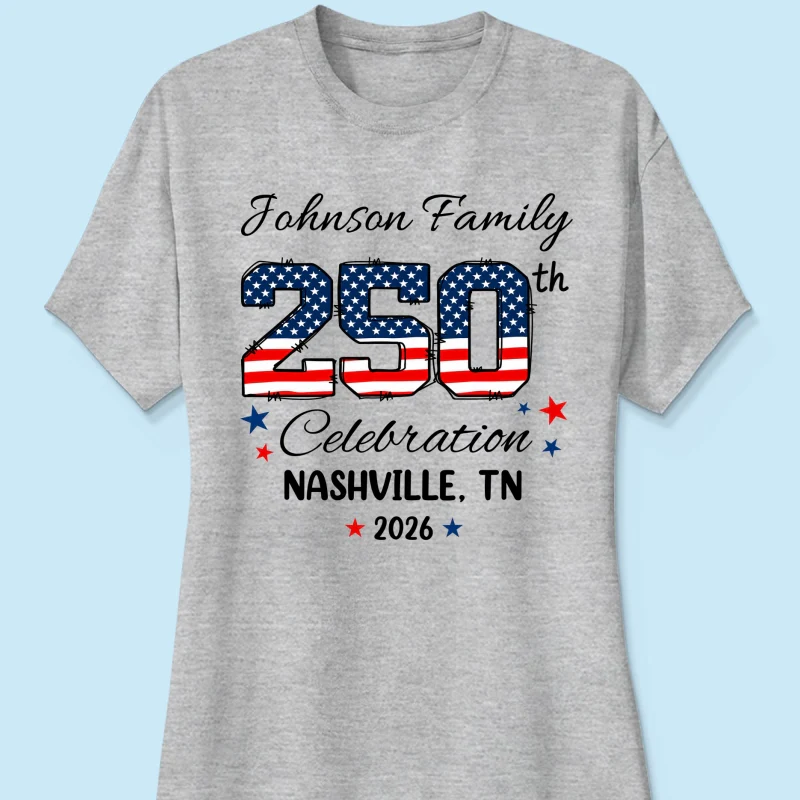 America 250th Anniversary 250 Years Of Freedom 1776 - 2026 - Personalized Shirt - Family Matching Shirt, Patriotic Crew Shirt - Image 14